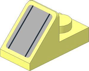 Slope Plate 45.73  2 x  1 with Black Stripes on Light Bluish Grey Background Sticker