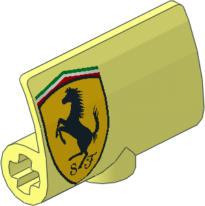 Technic Panel Curved  3 x  2 x  1 with Ferrari Logo Left Pattern Technic Panel Curved  3 x  2 x  1 with Ferrari Logo Left Pattern