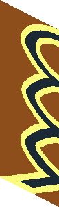 ~Black Egypt Hieroglyph Letter H on Dark Orange (Gardiner V28, Twisted Wick) - Half ~Black Egypt Hieroglyph Letter H on Dark Orange (Gardiner V28, Twisted Wick) - Half