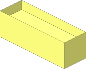 ~Modulex Tile  1 x  3 without Bottom Studs without Top Surface