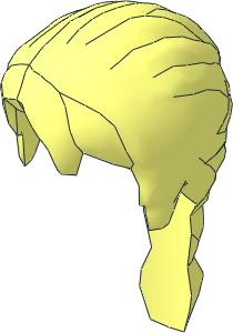 Figure Friends Hair Long with Ponytail French Braided with  1 Pin Holes