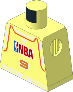 Minifig Torso with Arm Locking Notches with NBA Team Violet # 9 Pattern