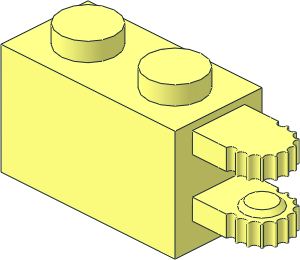 Hinge Brick  1 x  2 Locking with Dual Finger on End Horizontal