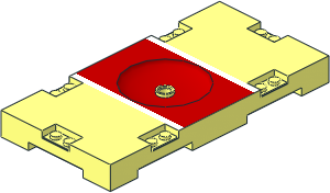 Brick 16 x  8 Sports Field Section with Red Stripe and White Border Pattern