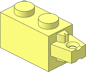 Hinge Brick  1 x  2 Locking with Single Finger On End Horizontal