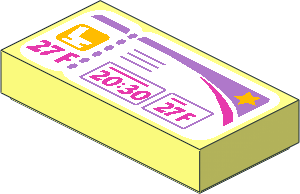 Tile  1 x  2 with Airplane Boarding Pass Pattern