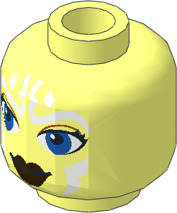 Minifig Head with SW Clone Wars Large Eyes Ahsoka Tano (2008) Pattern