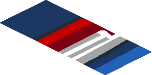 ~Sticker  0.8 x  1.9 with Taillamp on Blue Background Right - Fourth Face