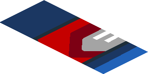 ~Sticker  0.8 x  1.9 with Taillamp on Blue Background Right - Fifth Face