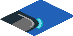 ~Sticker  0.8 x  4.0 with Black Window and Grey Frame on Blue Background Right - First Face