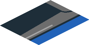 ~Sticker  0.8 x  4.0 with Black Window and Grey Frame on Blue Background Right - Third Face