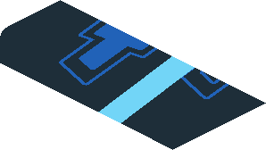 ~Sticker  0.8 x  1.6 with Chevrolet Logos and Light Blue Quads on Black Background Right -  Third Face