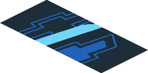 ~Sticker  0.8 x  1.6 with Chevrolet Logos and Light Blue Quads on Black Background Left -  Second Face