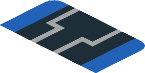 ~Sticker  0.8 x  3.0 with Headlamp on Blue Background Right - First Face