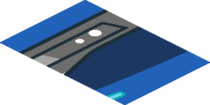 ~Sticker  0.8 x  3.0 with Headlamp on Blue Background Right - Third Face