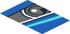 ~Sticker  0.8 x  3.0 with Headlamp on Blue Background Right - Fifth Face