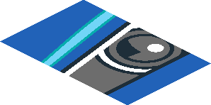 ~Sticker  0.8 x  3.0 with Headlamp on Blue Background Left - Fifth Face