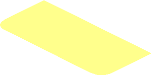 ~Sticker  0.8 x  2.4 with Orange Quad inside Black Trapezoid on Transparent Background - Fifth Face