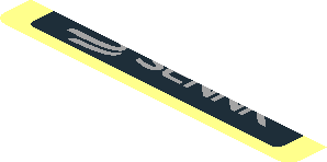~Sticker 1.9 x 1.8 with Black Senna Logo and Exhaust Tailpipe on Transparent Background - Sixth Face ~Sticker 1.9 x 1.8 with Black Senna Logo and Exhaust Tailpipe on Transparent Background - Sixth Face