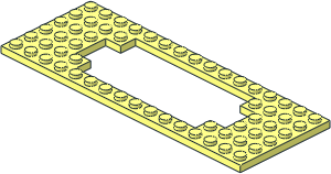 Plate  6 x 16 with Motor Cutout Type 2