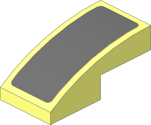 Slope Brick Curved  2 x  1 with Grey Face Sticker