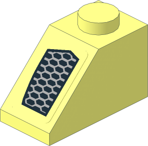 Slope Brick 45  2 x  1 with Black Air Vent on Transparent Background Right Sticker