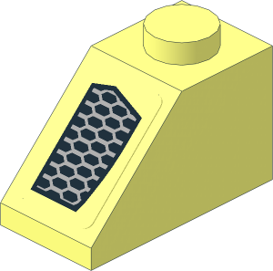 Slope Brick 45  2 x  1 with Black Air Vent on Transparent Background Left Sticker