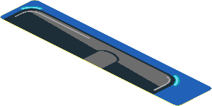 Sticker  0.8 x  4.0 with Black Window and Grey Frame on Blue Background Left
