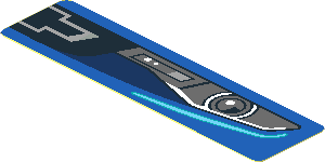Sticker  0.8 x  3.0 with Headlamp on Blue Background Left