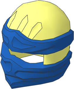 Minifig Headdress Ninja Wrap with Short Back Knot Blue Pattern