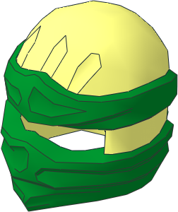 Minifig Headdress Ninja Wrap with Short Back Knot Green Pattern