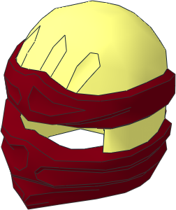Minifig Headdress Ninja Wrap with Short Back Knot Dark Red Pattern