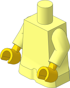 Minifig Baby Body with Bodysuit with Arms and Yellow Hands Pattern