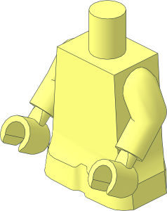 Minifig Baby Body with Bodysuit with Arms and Hands