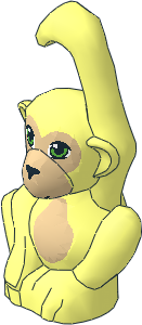 Animal Monkey Baby with Bright Green Eyes, Black Nose, Tan Face and Stomach Pattern