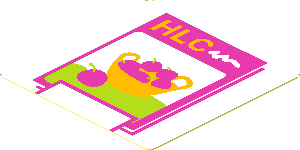 Sticker  1.8 x  1.8 with "HLC" and Cherries