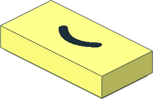 Tile 1 x 2 with Black Smile Pattern