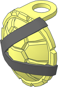 Minifig Ninja Turtle Shell with Dark Bluish Grey Horizontal and Diagonal Belts Pattern