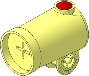 Duplo Cannon with Locking Ring and Red Firing Button
