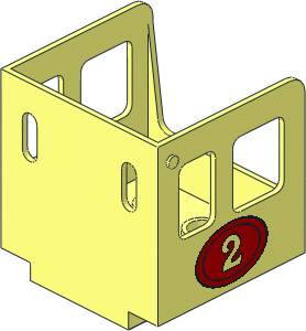 Duplo Train Cabin 3.2 x 3 x 3 with Narrow Front Windows with "2" Pattern Duplo Train Cabin 3.2 x 3 x 3 with Narrow Front Windows with "2" Pattern