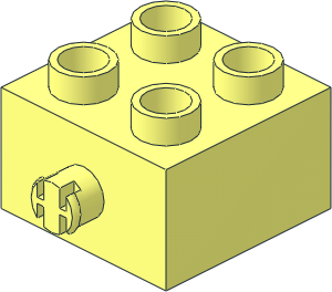 Duplo Brick  2 x  2 with Pin on Side