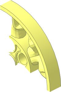 ~Wheel  6 x 56 with Center Axle Hole, 6 Pin Holes, Curved Spokes - Quarter