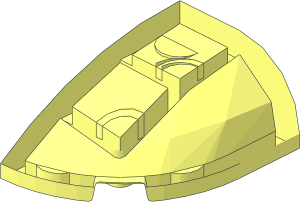 ~Slope Brick Curved  2 x  3 with Quarter Circle - Left - without Patternable Surfaces