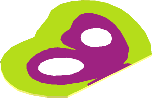 ~Sticker  1.1 x  1.6 with Magenta and White Butterfly - Half