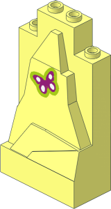 Panel  2 x  4 x  6 Rock with Magenta and White Butterfly Sticker