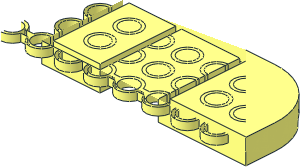 ~Plate  8 x 16 x  0.667 with Rounded Corners and Reduced Studs - Quarter