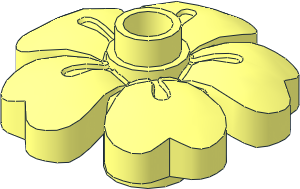 Duplo Flower with  5 Rounded Petals and  1 Top Stud