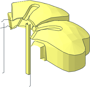 ~Duplo Flower with  5 Rounded Petals and  1 Top Stud - Flower Half
