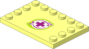 Plate  4 x  6 with 12 Studs on Three Edges with Jungle Rescue Logo in Lime Border Sticker