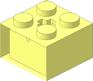 ~Brick  2 x  2 with Axlehole without Front Face